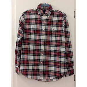 Ralph Lauren Mens Classic Fit Plaid Button-Down Shirt Red/Navy Size S 100% Cotto